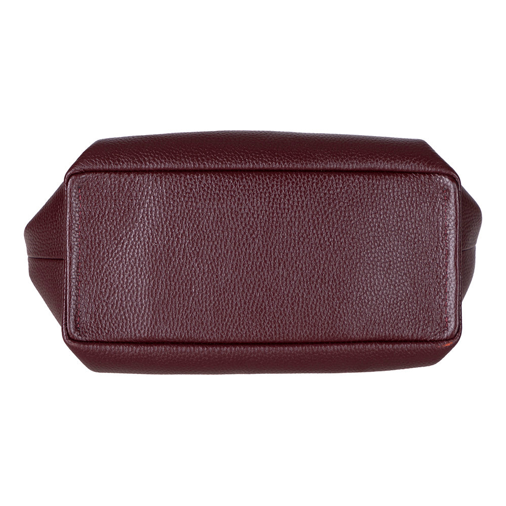Bloominbag-Marella Soft City Merlot Burgundy Leather Shoulder Bag / Deri Omuz Çantası-4-roqelvaxirum.shop