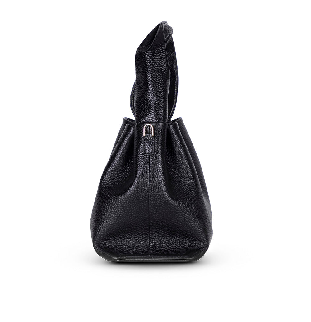 Bloominbag-Marella Soft City Noir Black Leather Shoulder Bag / Deri Omuz Çantası-3-roqelvaxirum.shop