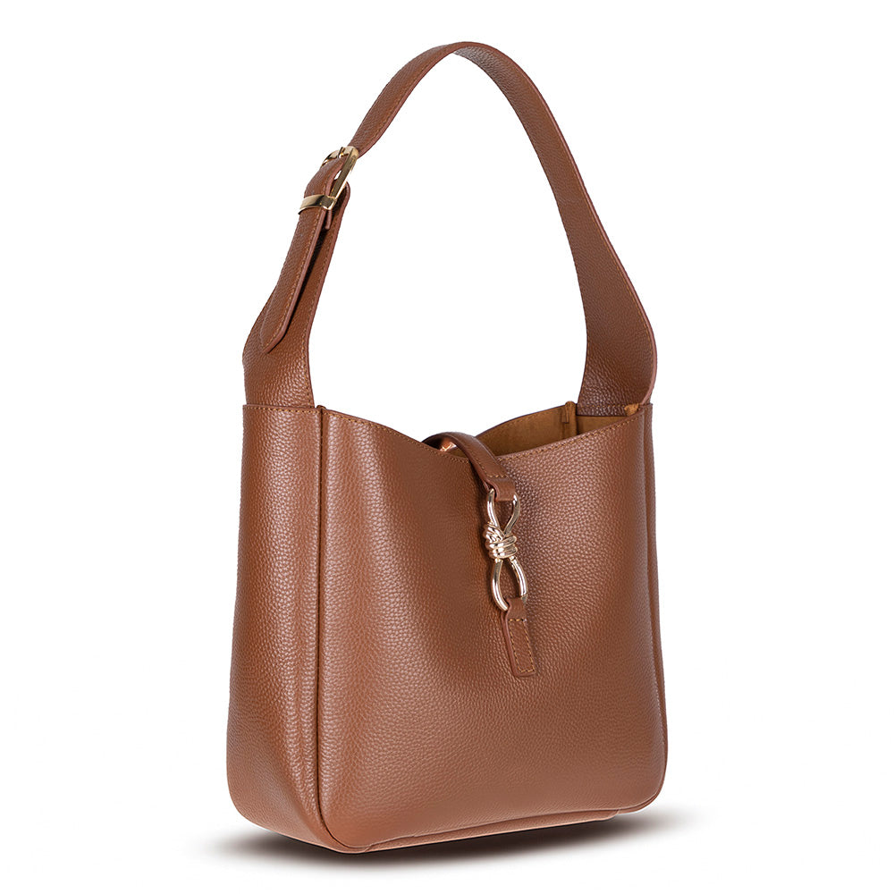 Bloominbag-Ravello Cimbrone Camel Tan Leather Shoulder Bag / Deri Omuz Çantası-3-roqelvaxirum.shop
