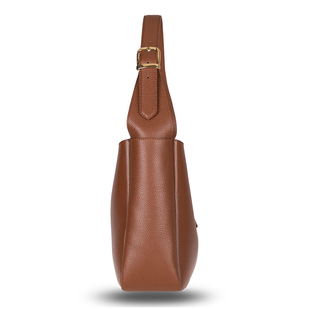 Bloominbag-Ravello Cimbrone Camel Tan Leather Shoulder Bag / Deri Omuz Çantası-4-roqelvaxirum.shop