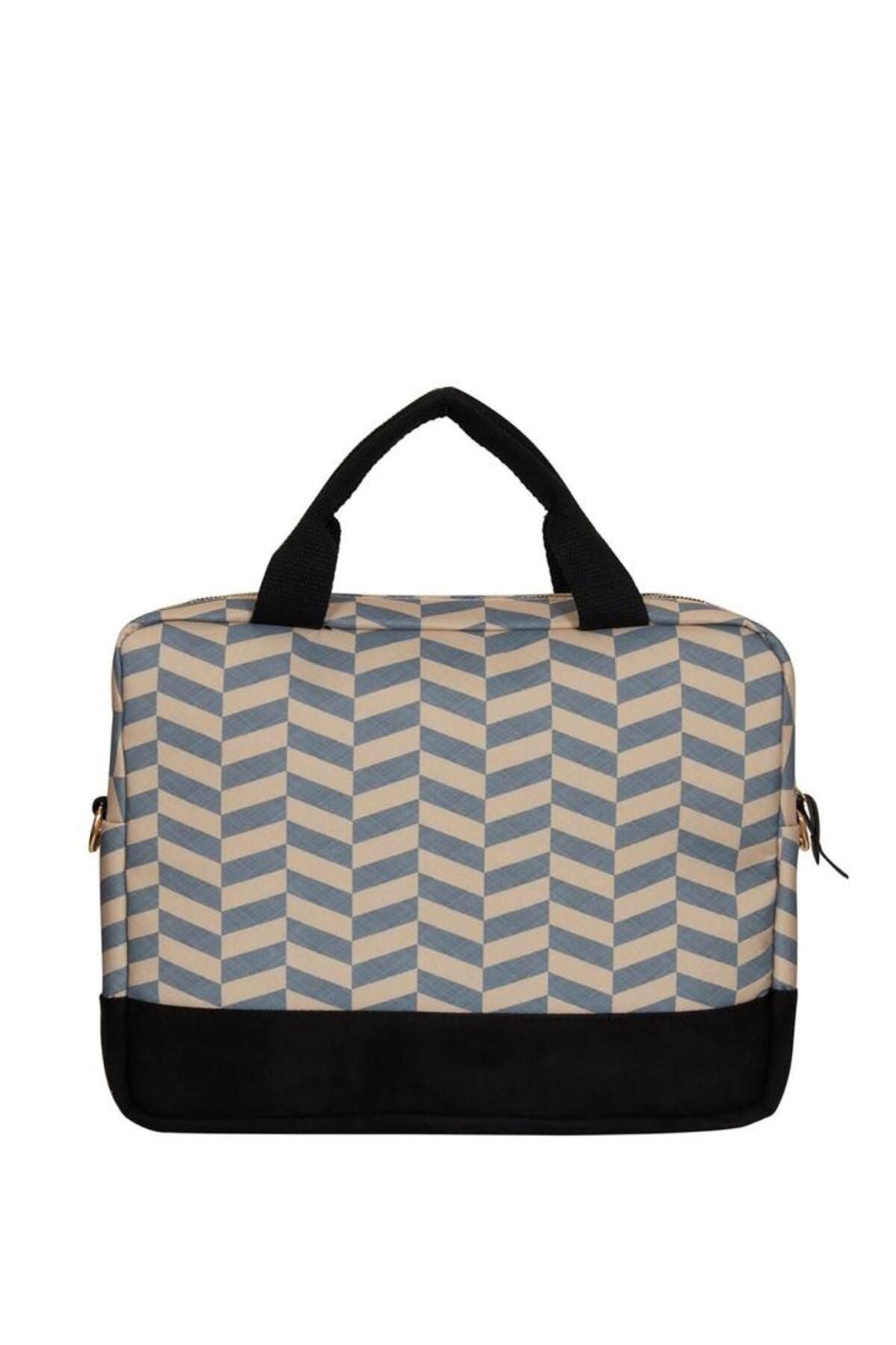 Bloominbag-Smokey Chevron 13 14 Inç Laptop / Mac Book çantası-4-roqelvaxirum.shop
