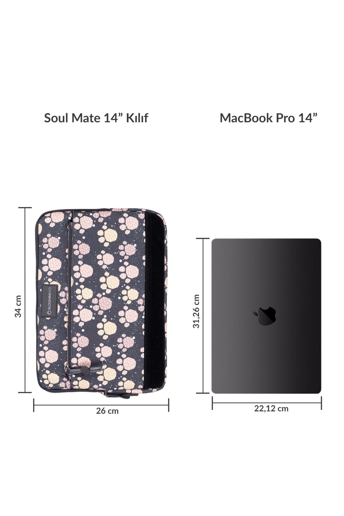 Bloominbag-Soul Mate 14 Inç Laptop / Mac Book Kılıf-2-roqelvaxirum.shop
