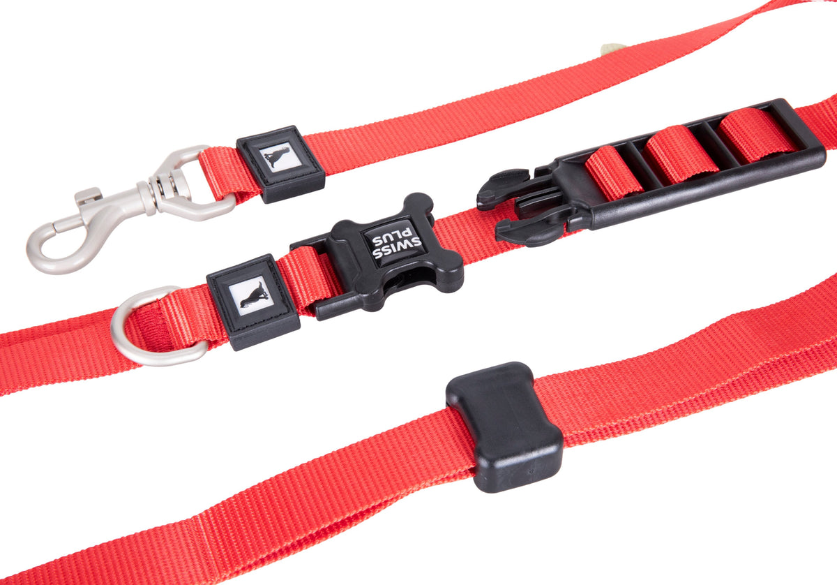 Swissplus Urban Paws Crimson Red Hands-Free Ayarlanabilir Köpek Kordonu – 25Mm