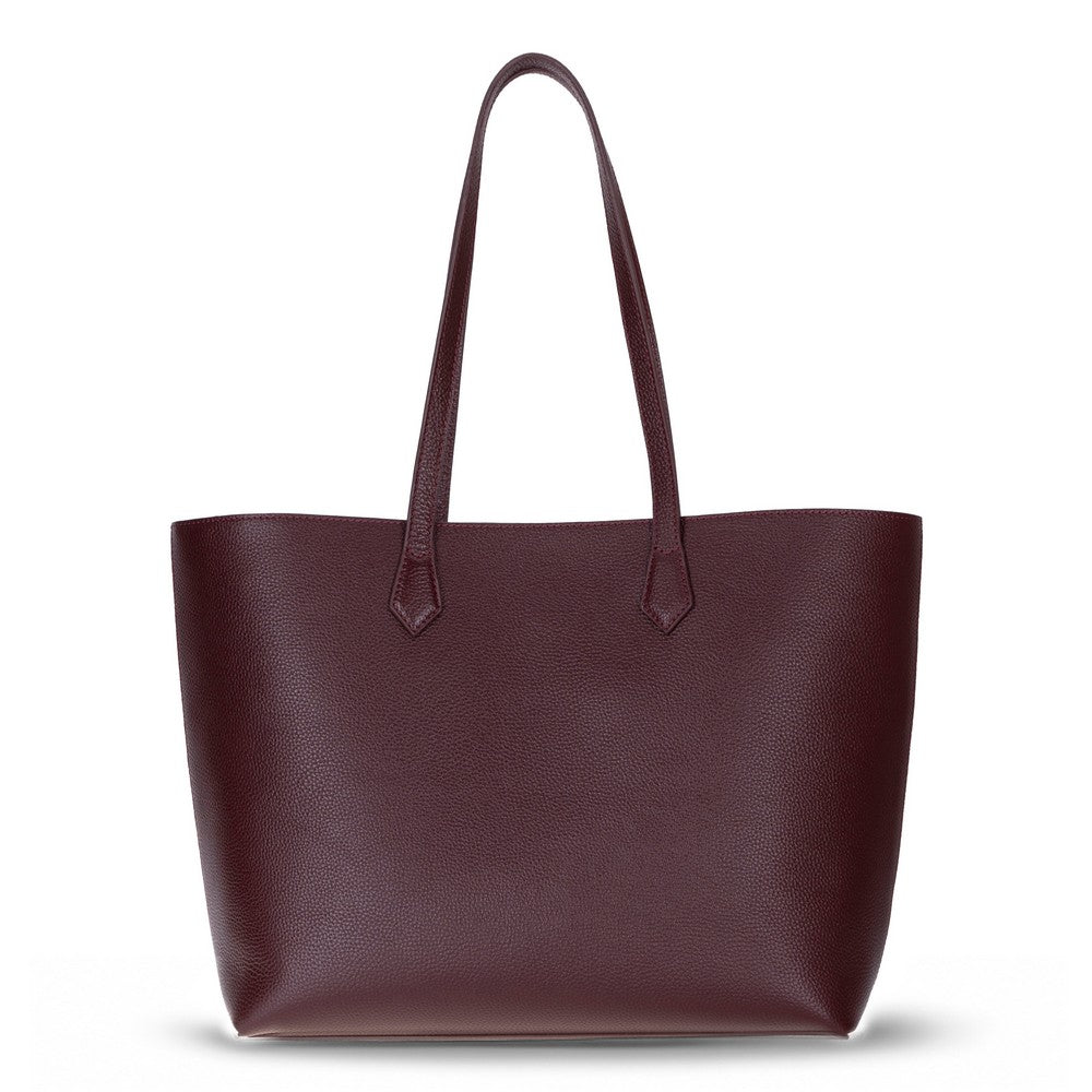 Bloominbag-Terra Bordo Hakiki Deri Kadın Omuz çantası – Merlot Burgundy Terra Structured Leather Tote-1-roqelvaxirum.shop