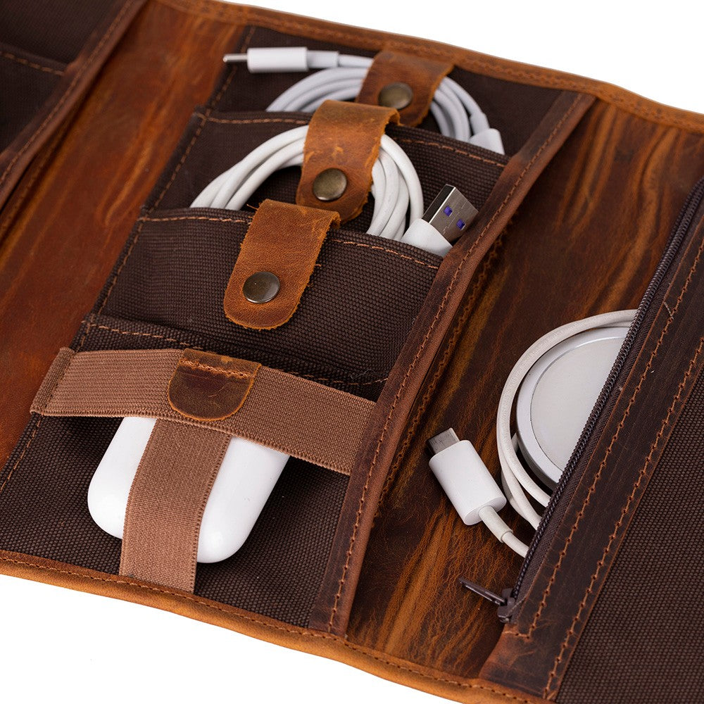 Bloominbag-Torino Tech Roll Soft Moccasin Tan Hakiki Deri Kablo & şarj Düzenleyici-4-roqelvaxirum.shop