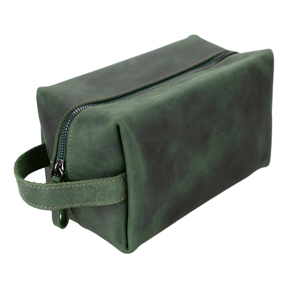 Voyage Olive Hakiki Deri Dopp Kit – Large