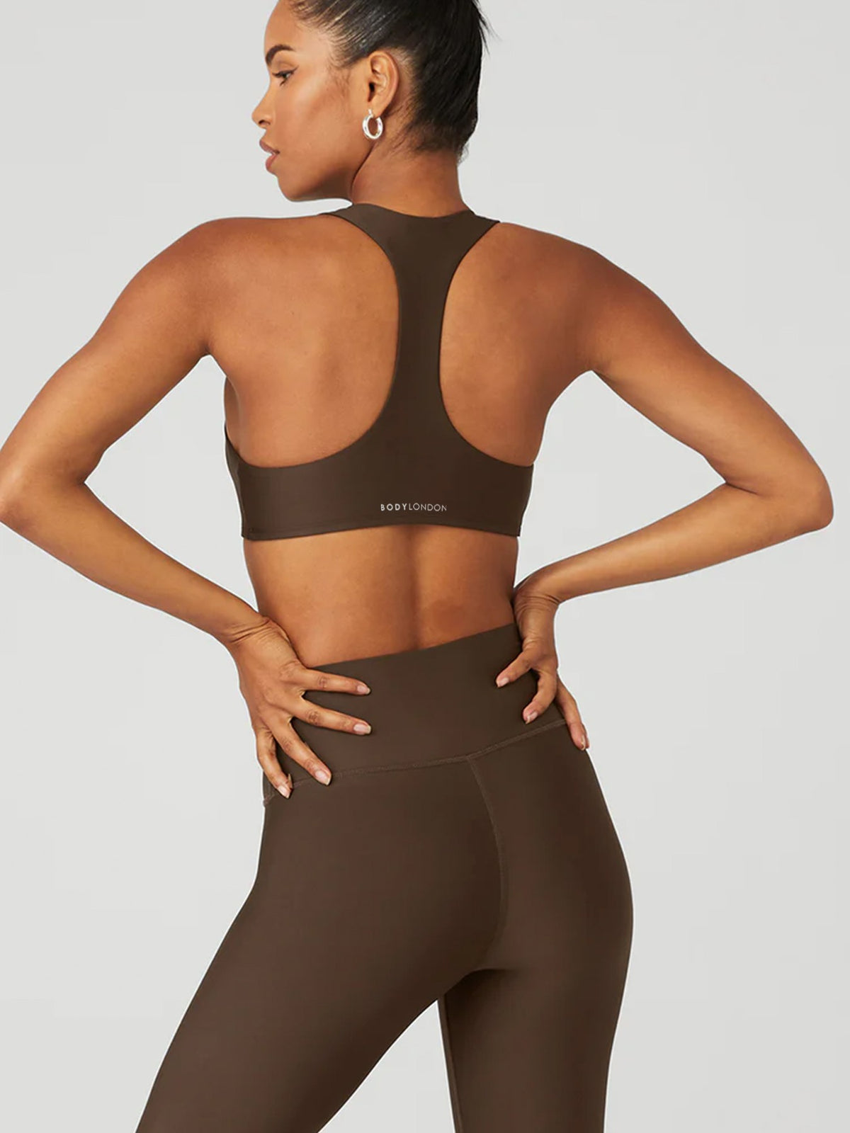 Body London-Body London Racerback Bra (Espresso)-Spor Sütyeni-2-roqelvaxirum.shop