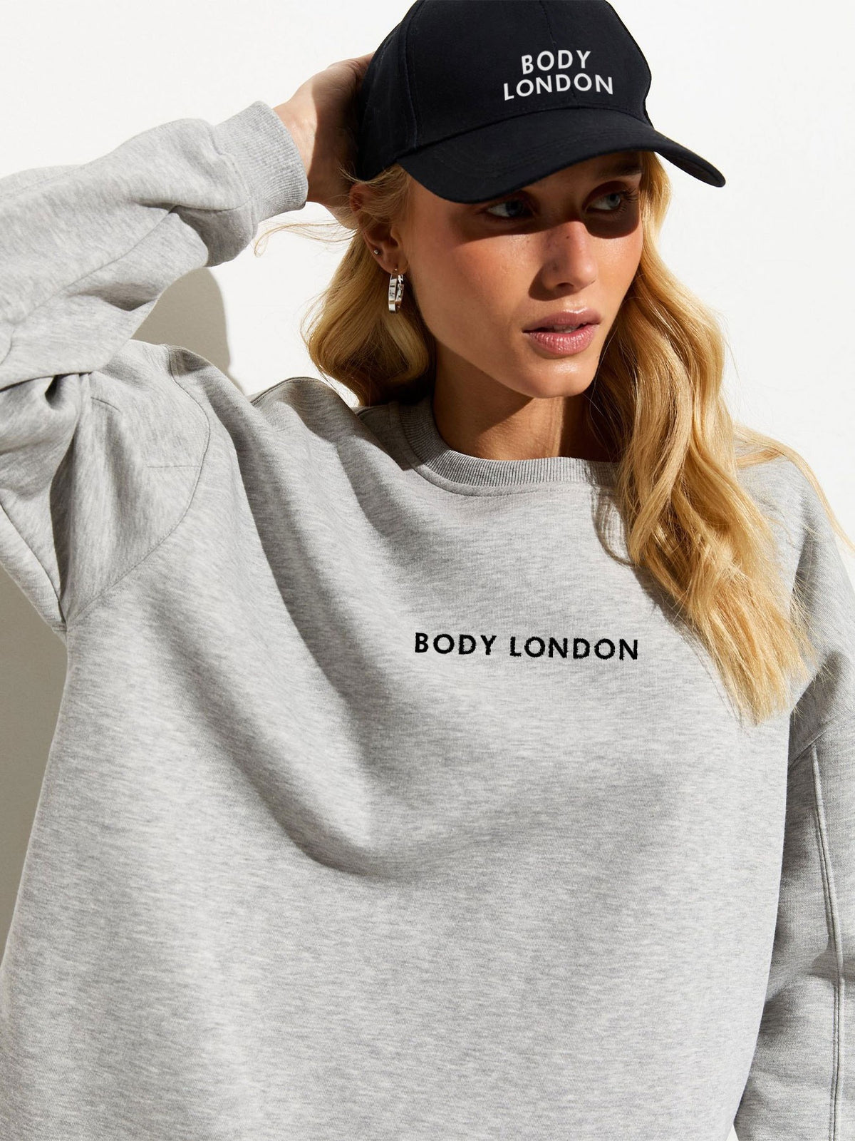 Body London-Gri Yırtmaçlı Sweatshirt-Sweatshirts & Hoodies-2-roqelvaxirum.shop