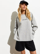 Body London-Gri Yırtmaçlı Sweatshirt-Sweatshirts & Hoodies-4-roqelvaxirum.shop