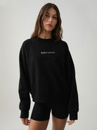 Body London-Pamuklu Normal Kalıp Oversize Günlük Siyah Sweatshirt-Sweatshirts & Hoodies-1-roqelvaxirum.shop