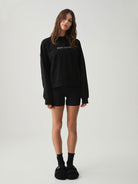 Body London-Pamuklu Normal Kalıp Oversize Günlük Siyah Sweatshirt-Sweatshirts & Hoodies-3-roqelvaxirum.shop