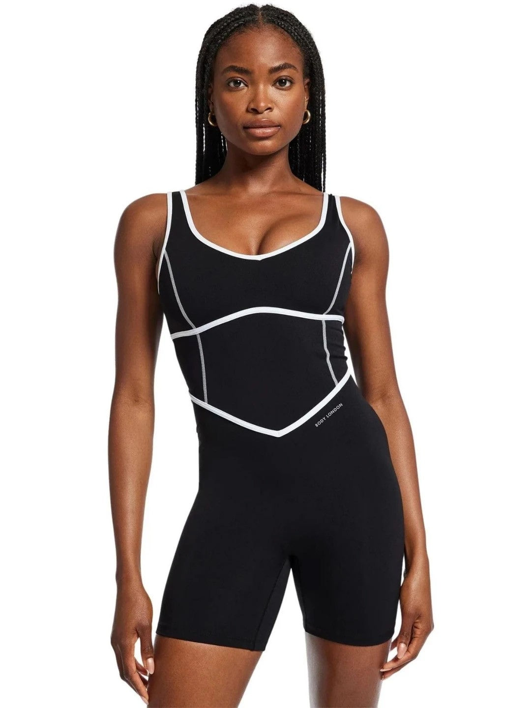 Body London-V Yaka Tempo Kontrast Dikişli Tulum-Tulum-1-roqelvaxirum.shop