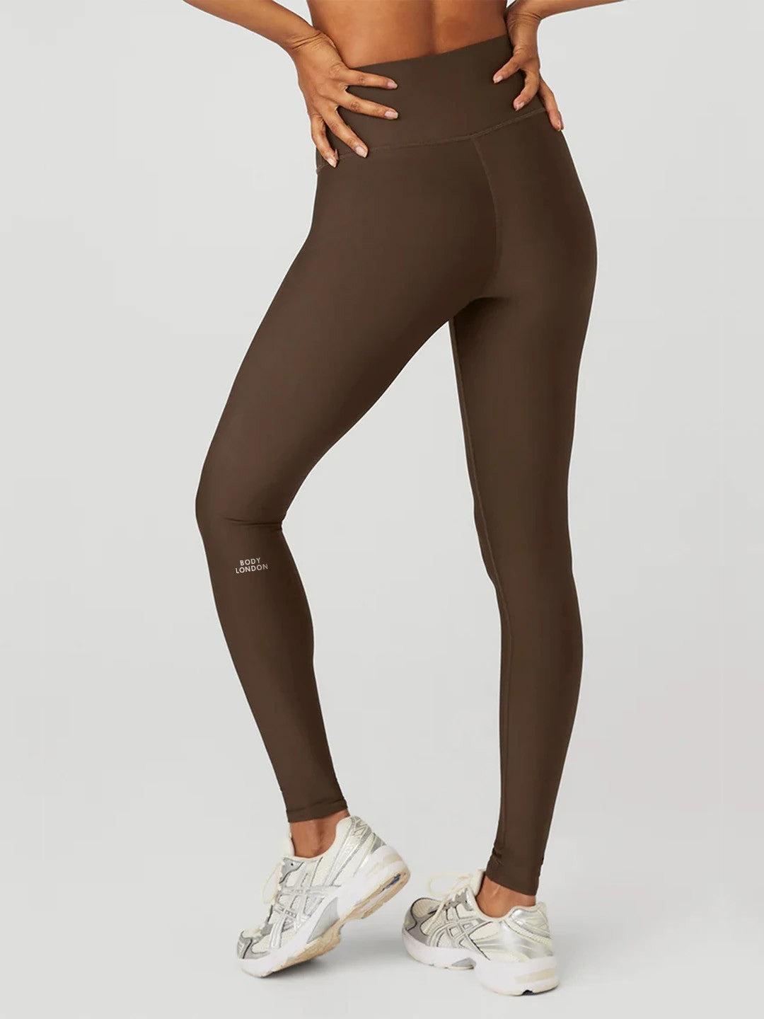 Body London-Yüksek Bel Airlift Tayt (Kahve)-Tayt-5-roqelvaxirum.shop