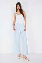 Boneqa Barcelona-Belden Poplin Detaylı Çizgili Pantolon-Pantolon-2-roqelvaxirum.shop