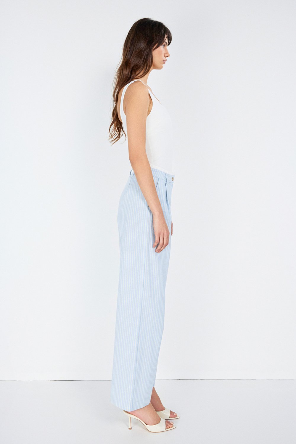 Boneqa Barcelona-Belden Poplin Detaylı Çizgili Pantolon-Pantolon-4-roqelvaxirum.shop