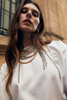 Boneqa Barcelona-Boneqa Logolu Beyaz Tişört-T-Shirts-4-roqelvaxirum.shop