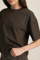 Boneqa Barcelona-Boneqa Logolu Haki Tişört-T-Shirts-6-roqelvaxirum.shop