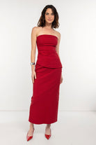 Boneqa Barcelona-Bordo Fit Kalem Midi Etek-Etek-2-roqelvaxirum.shop