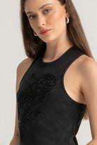 Boneqa Barcelona-Ebru Lale İşlemeli Elbise-Elbise-9-roqelvaxirum.shop