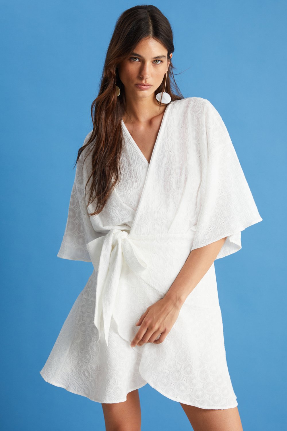 Boneqa Barcelona-Ekru Kimono Elbise-Elbise-5-roqelvaxirum.shop