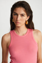 Boneqa Barcelona-Fitilli Kolsuz Pembe Tişört-T-Shirts-3-roqelvaxirum.shop