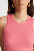 Boneqa Barcelona-Fitilli Kolsuz Pembe Tişört-T-Shirts-5-roqelvaxirum.shop