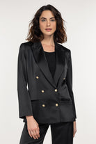 Boneqa Barcelona-Gold Düğme Detaylı Saten Blazer Ceket-Ceket-1-roqelvaxirum.shop
