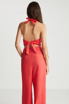 Boneqa Barcelona-Kırmızı Keten Pantolon-Pantolon-2-roqelvaxirum.shop