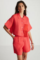 Boneqa Barcelona-Kırmızı Keten Şort-Şort-2-roqelvaxirum.shop