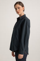 Boneqa Barcelona-Lale İşlemeli Antrasit Gömlek-Gömlek-5-roqelvaxirum.shop