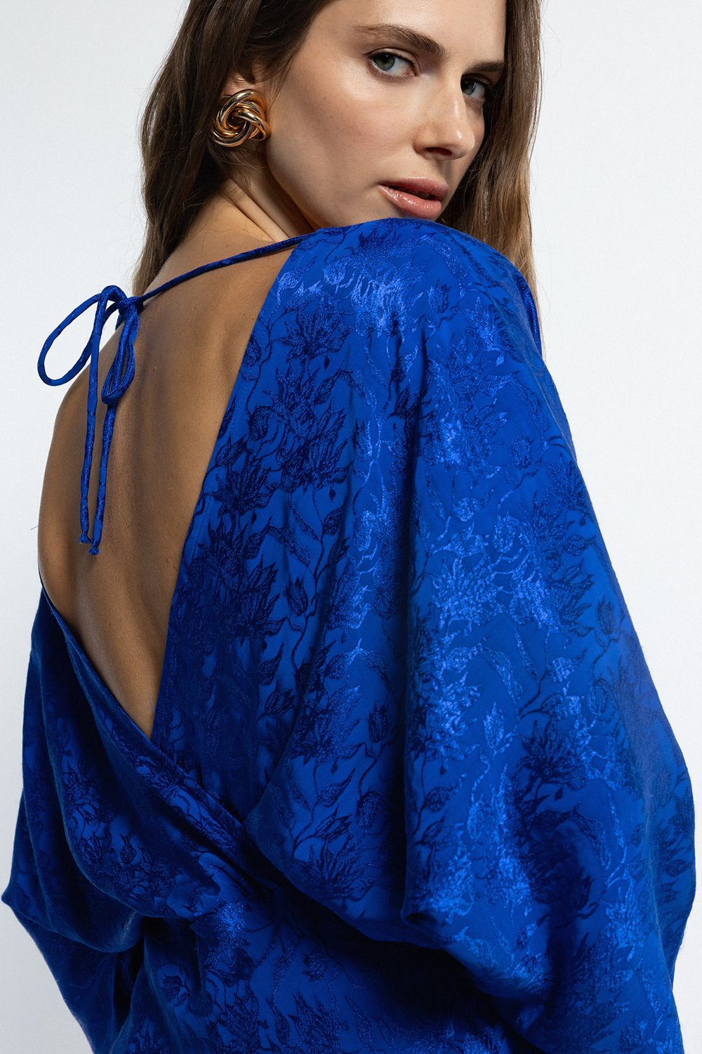 Boneqa Barcelona-Mavi Desenli Gece Elbisesi-Elbise-5-roqelvaxirum.shop