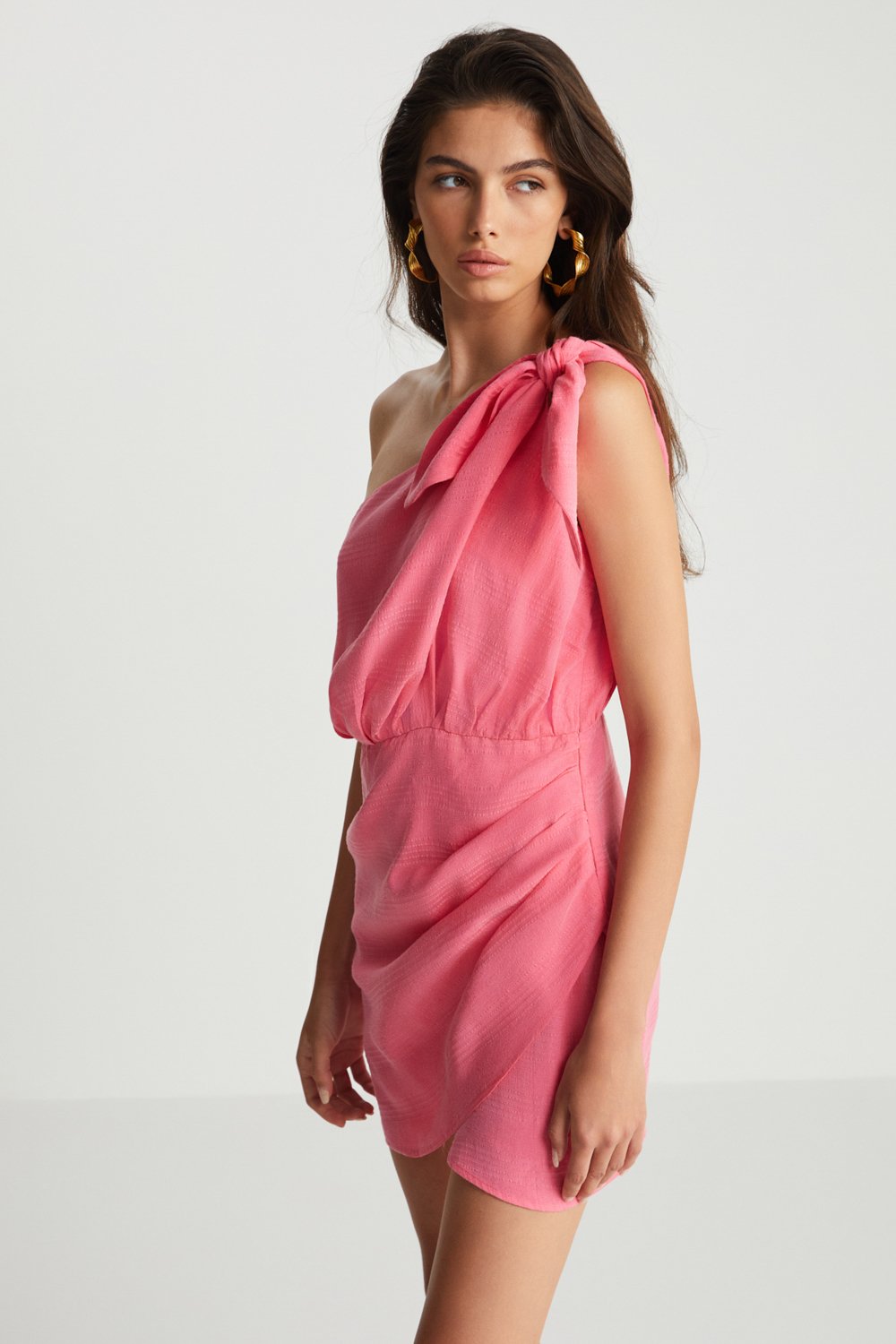 Boneqa Barcelona-Pembe Lyocell Yazlık Elbise-Elbise-6-roqelvaxirum.shop