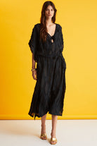 Boneqa Barcelona-Siyah Jakarlı Elbise-Elbise-2-roqelvaxirum.shop