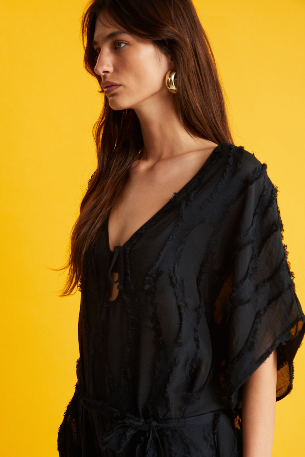 Boneqa Barcelona-Siyah Jakarlı Elbise-Elbise-4-roqelvaxirum.shop