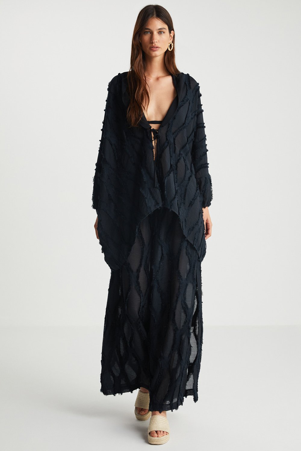 Boneqa Barcelona-Siyah Kaftan-Gömlek-1-roqelvaxirum.shop