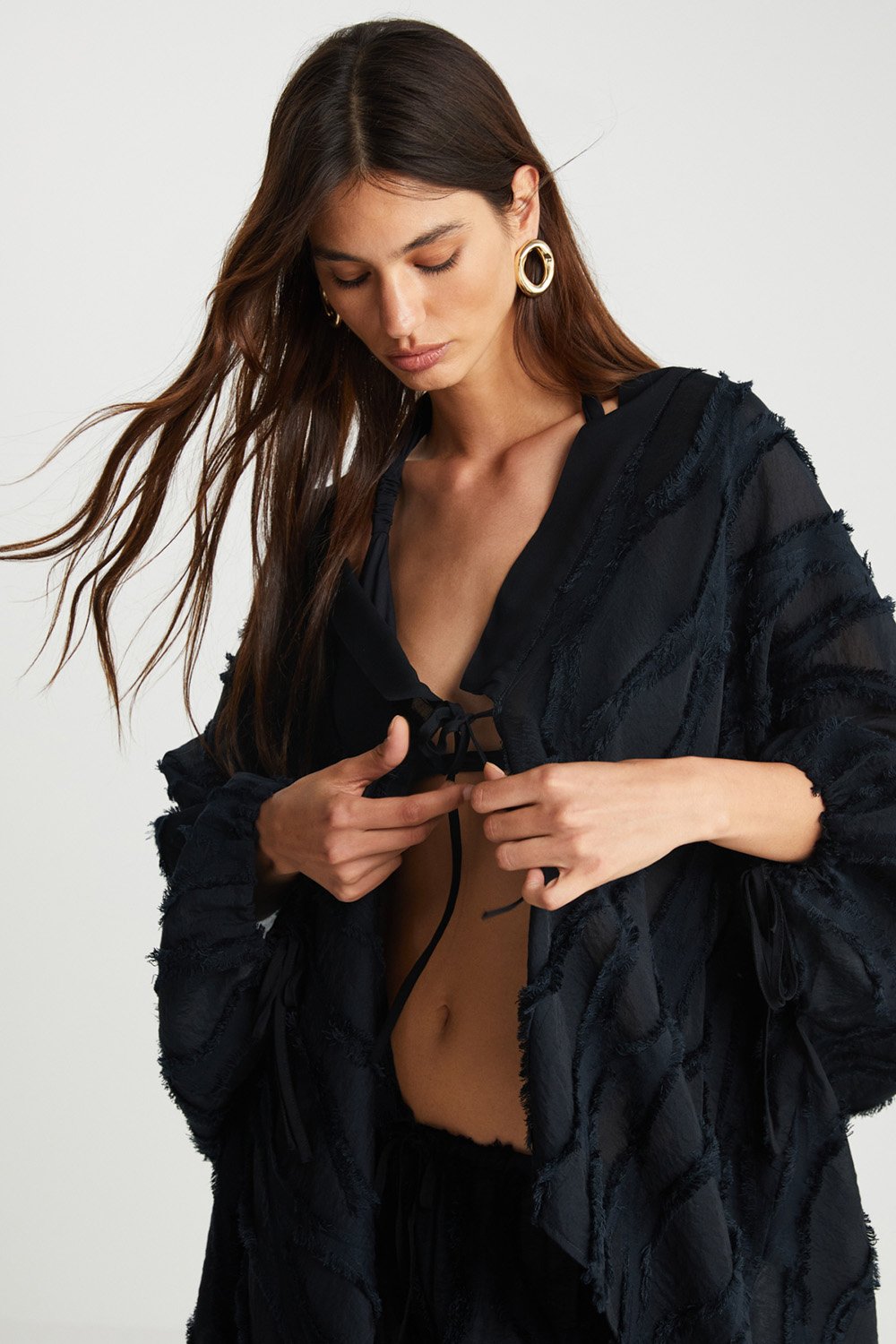 Boneqa Barcelona-Siyah Kaftan-Gömlek-4-roqelvaxirum.shop