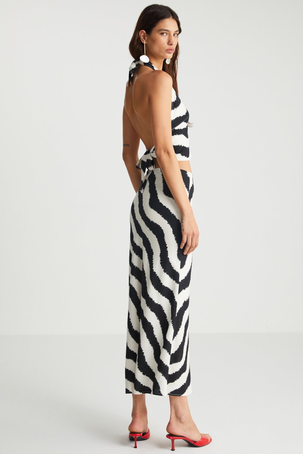 Boneqa Barcelona-Zebra Desenli Uzun Etek-Etek-2-roqelvaxirum.shop
