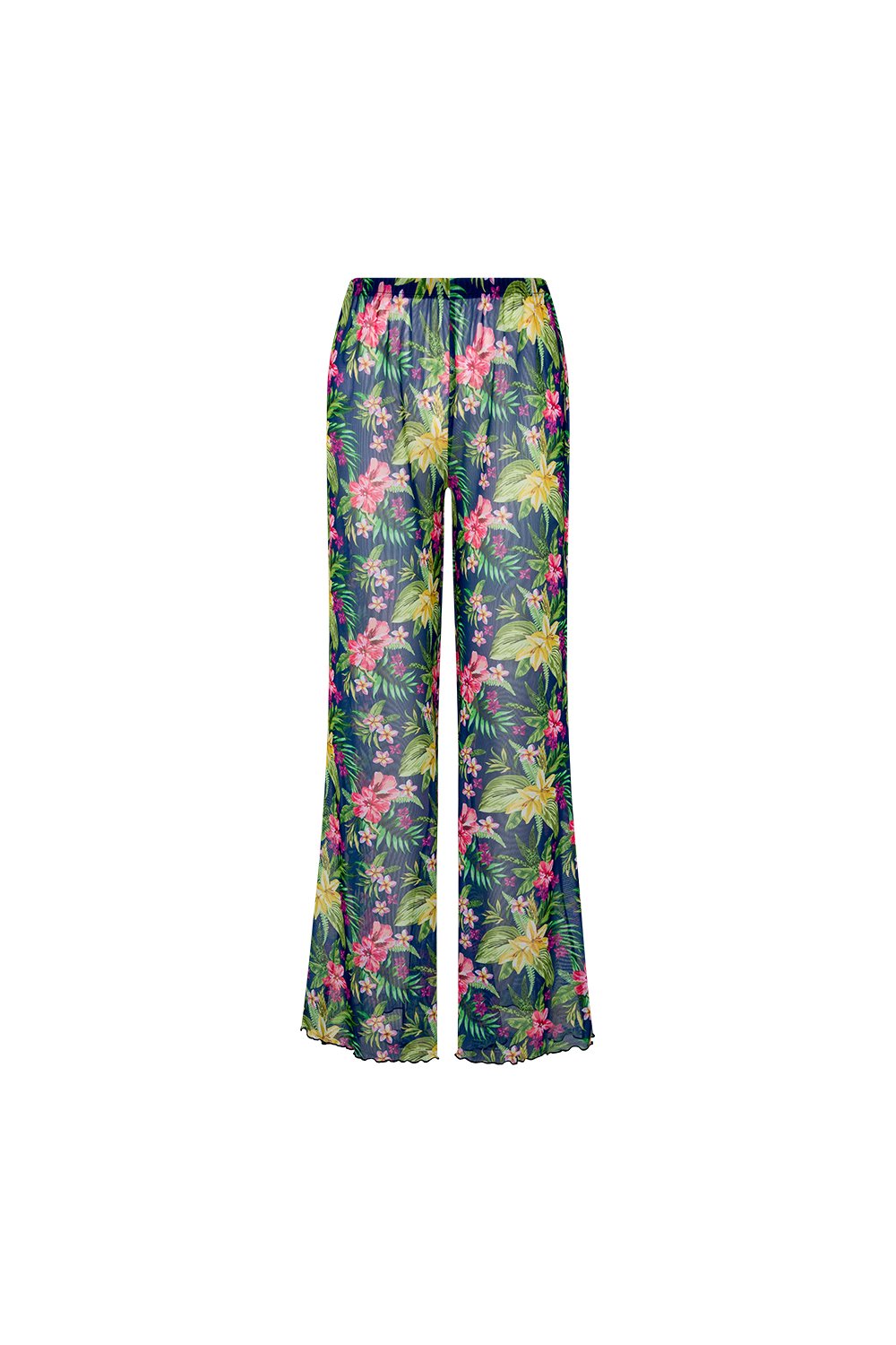 Bonesta-Alvara Yeşil Pembe Çiçek Desenli Pantolon Pareo-Pareo & Bandana-1-roqelvaxirum.shop