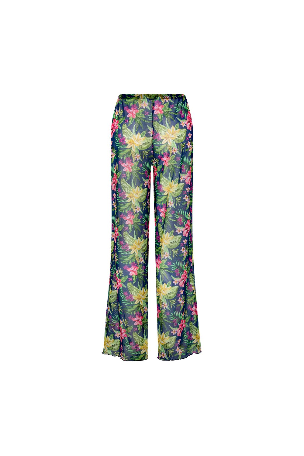 Bonesta-Alvara Yeşil Pembe Çiçek Desenli Pantolon Pareo-Pareo & Bandana-2-roqelvaxirum.shop