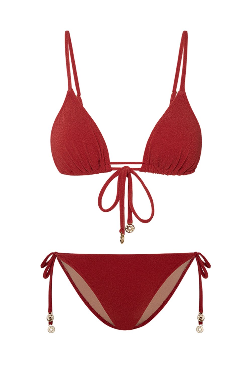 Bonesta-Barrel Burgundy Terry Bağcıklı Üçgen Bikini Takımı-Bikini & Mayo-4-roqelvaxirum.shop