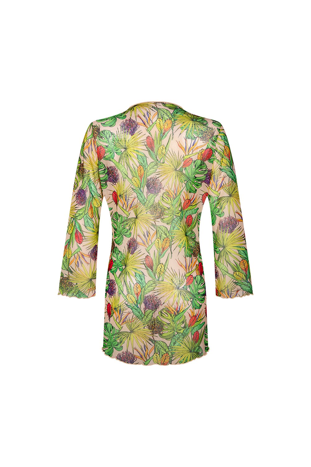 Bonesta-Bellanca Sarı Mor Çiçek Önü Büzgülü Gömlek Pareo-Pareo & Bandana-2-roqelvaxirum.shop