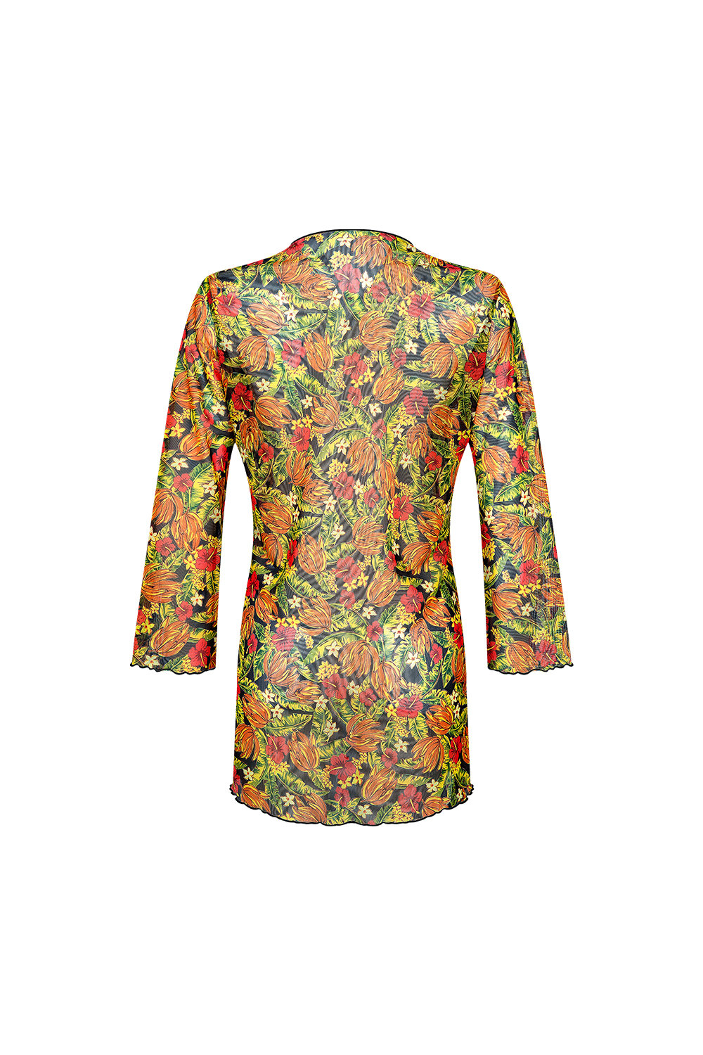 Bonesta-Bellanca Turuncu Çiçek Önü Büzgülü Gömlek Pareo-Pareo & Bandana-2-roqelvaxirum.shop