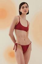 Bonesta-Blaze Burgundy Terry Kare Yaka Askılı Bikini Takımı-Bikini & Mayo-2-roqelvaxirum.shop