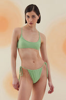 Bonesta-Blaze Pistachio Green Terry Kare Yaka Askılı Bikini Takımı-Bikini & Mayo-3-roqelvaxirum.shop