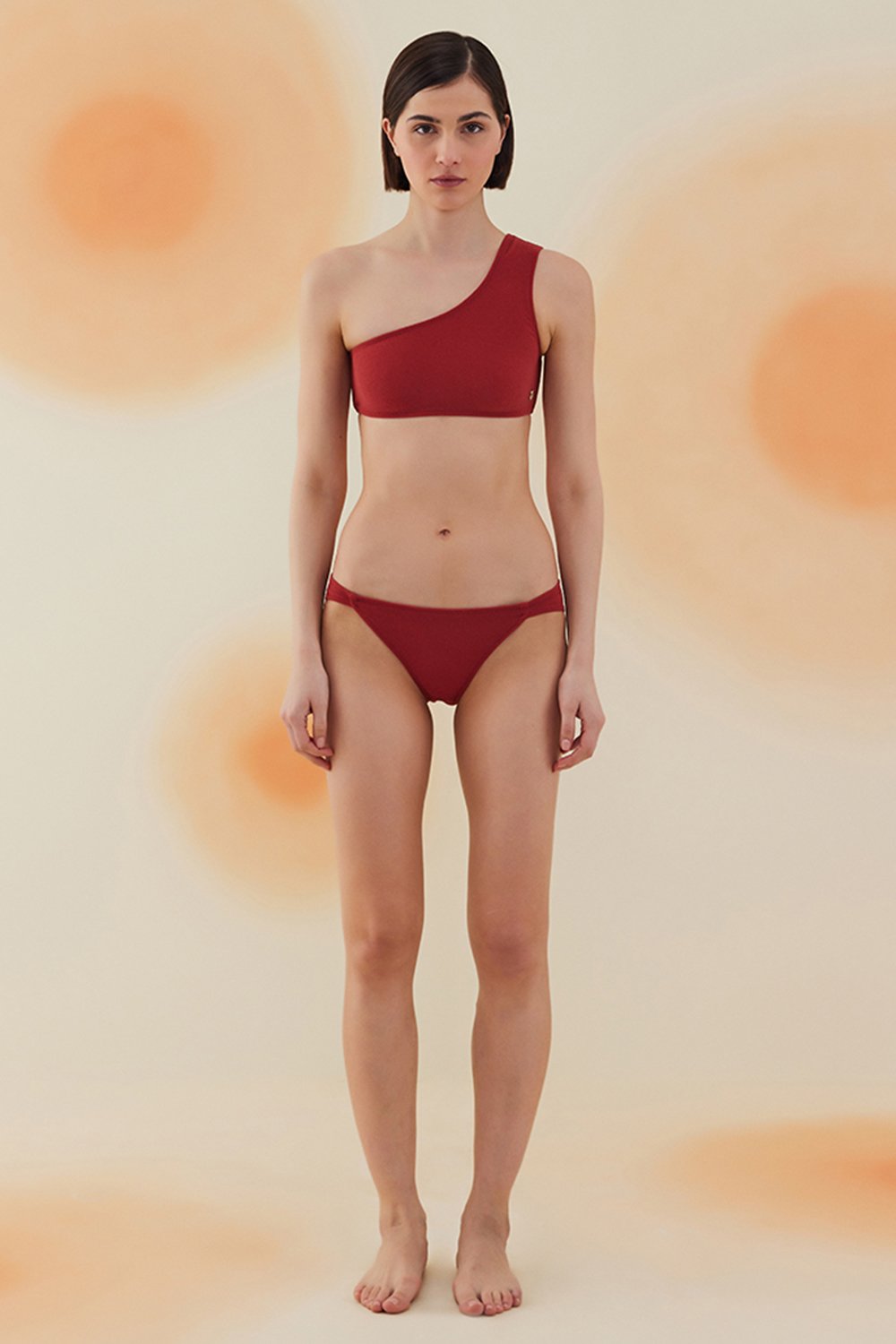 Bonesta-Bush Burgundy Terry Tek Omuz Bikini Takımı-Bikini & Mayo-1-roqelvaxirum.shop