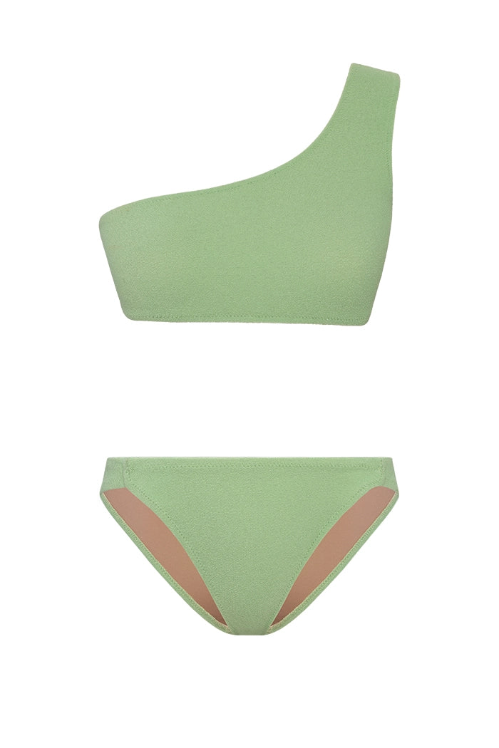 Bonesta-Bush Pistachio Green Terry Tek Omuz Bikini Takımı-Bikini & Mayo-1-roqelvaxirum.shop