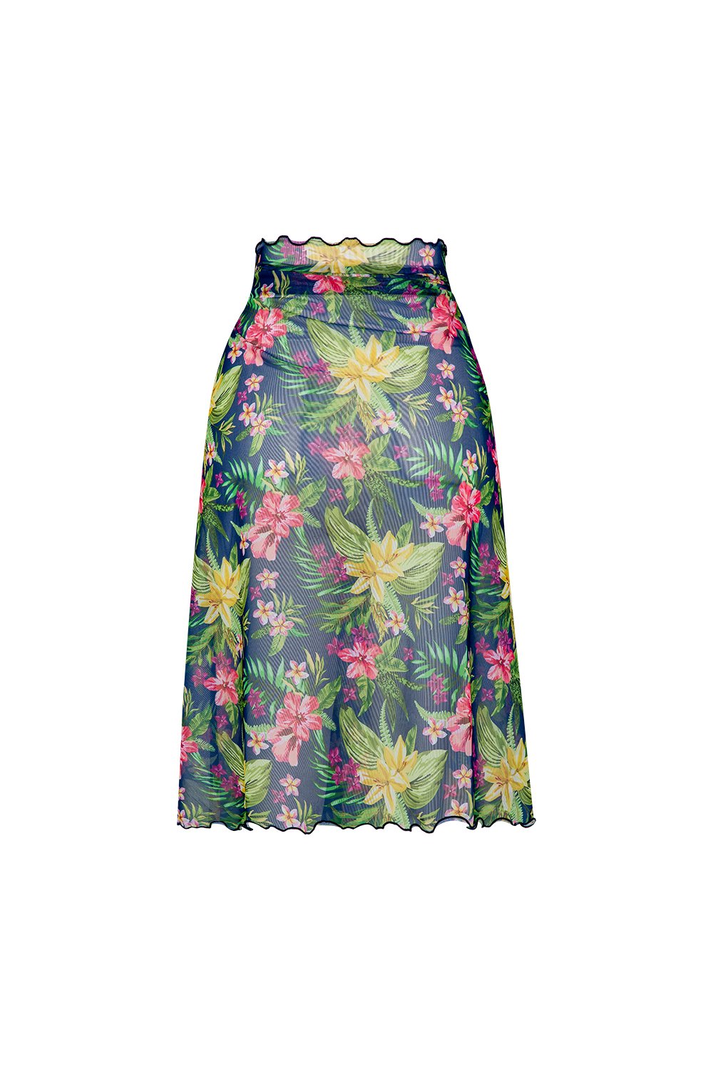 Bonesta-Callie Renkli Çiçek Desenli Büzgülü Volanlı Midi Pareo Etek-Pareo & Bandana-2-roqelvaxirum.shop