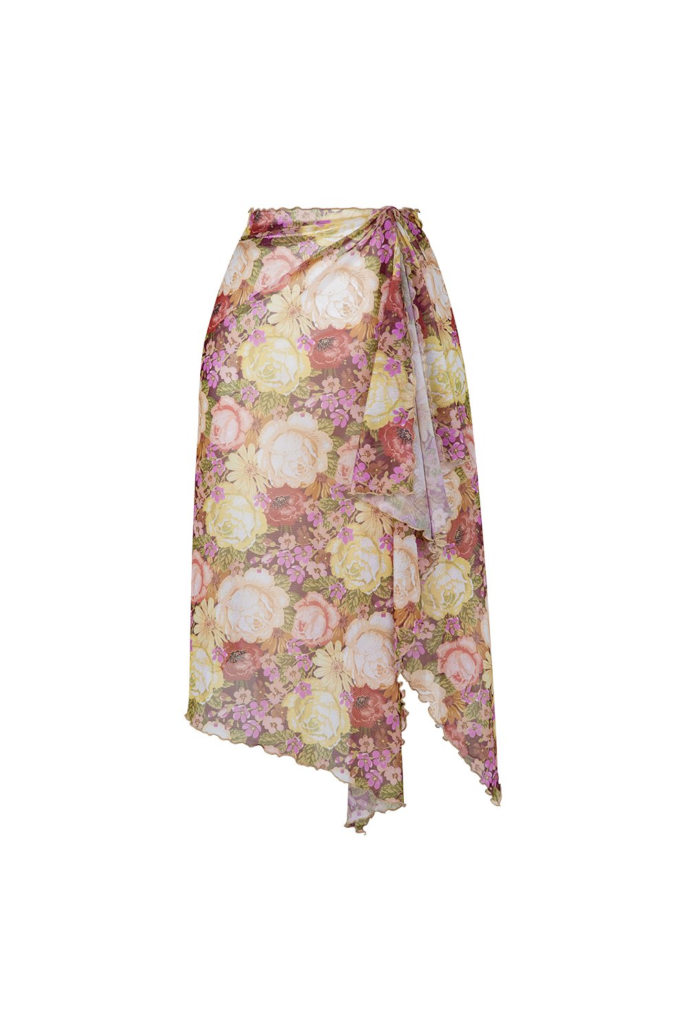 Bonesta-Callie Renkli Pastel Çiçek Desenli Büzgülü Volanlı Midi Pareo Etek-Pareo & Bandana-1-roqelvaxirum.shop