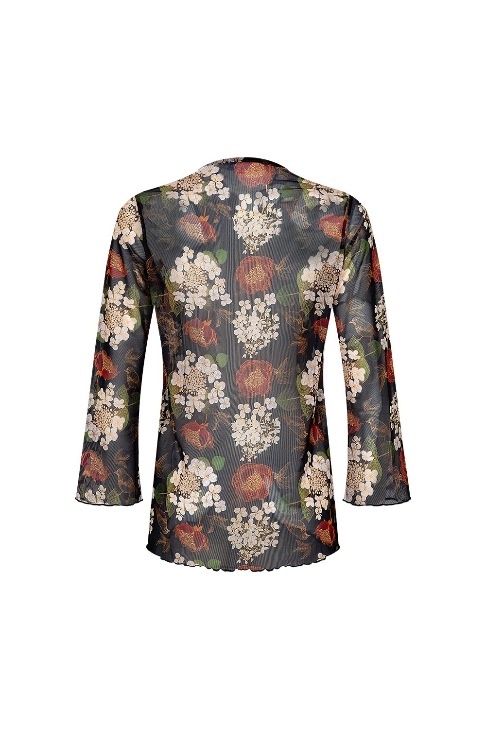 Bonesta-Cameo Koyu Kahve Çiçek Desenli Önü Bağcıklı Gömlek Pareo-Pareo & Bandana-2-roqelvaxirum.shop