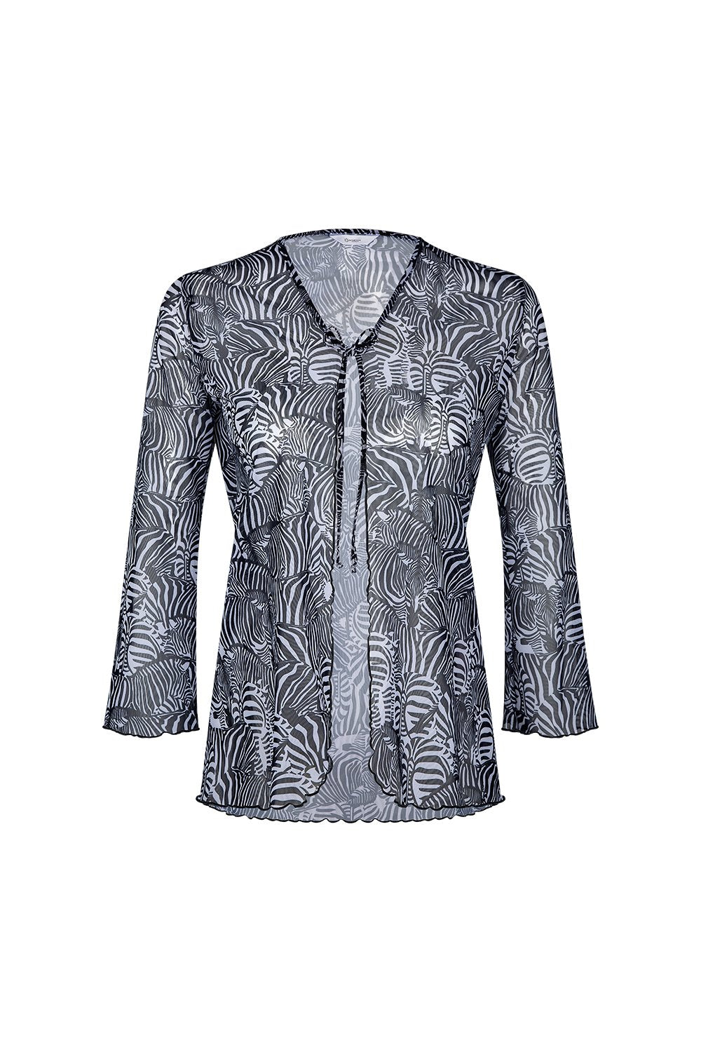 Bonesta-Cameo Zebra Desenli Önü Bağcıklı Gömlek Pareo-Pareo & Bandana-1-roqelvaxirum.shop